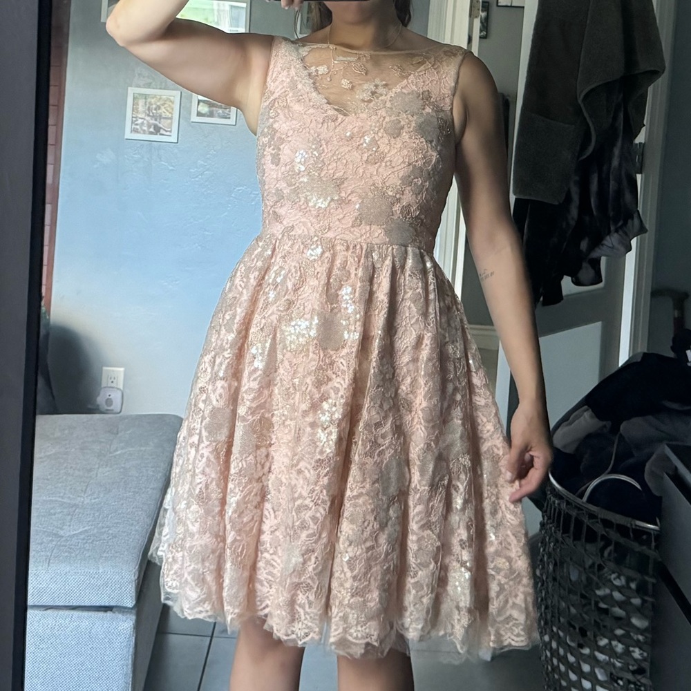 Vera Wang blush lace formal dress - size 6
